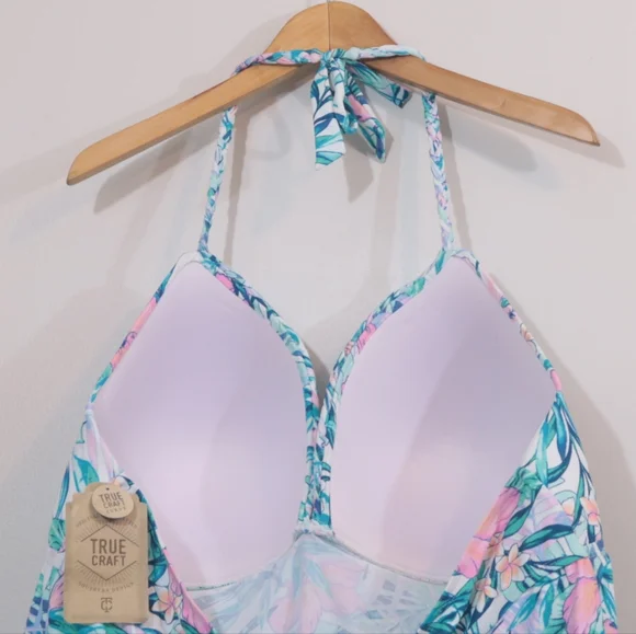 True Craft Tropical Floral Printed Tankini Swim Top - Picture 6 of 11